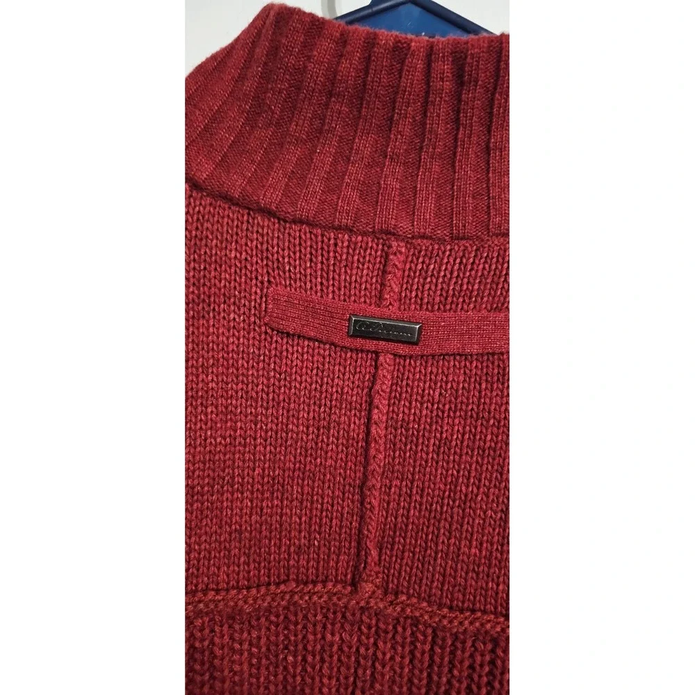 A.‎ Tiziano Lambswool Blend Chunky Long Sleeve Knit Sweater Men's 3XL Red Preppy